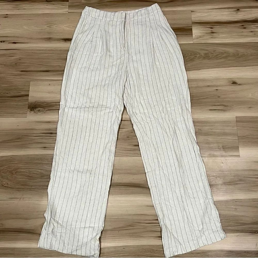 7 For All Mankind Linen Blend Wide Leg Cropped Pants Women’s Medium